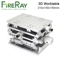 Fireray-ポータブル3Dムービングワークテーブル,210x150x150mm m4,co2ファイバーレーザーマーキング用