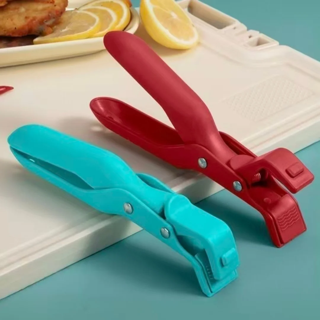 Pinza Antideslizante para Ollas y Sartenes, Pinza para Platos y Tazones Calientes, Pinza de Silicona con Mango, Utensilio de Cocina, Utensilio para Freidora de Aire, Utensilio para Camping
