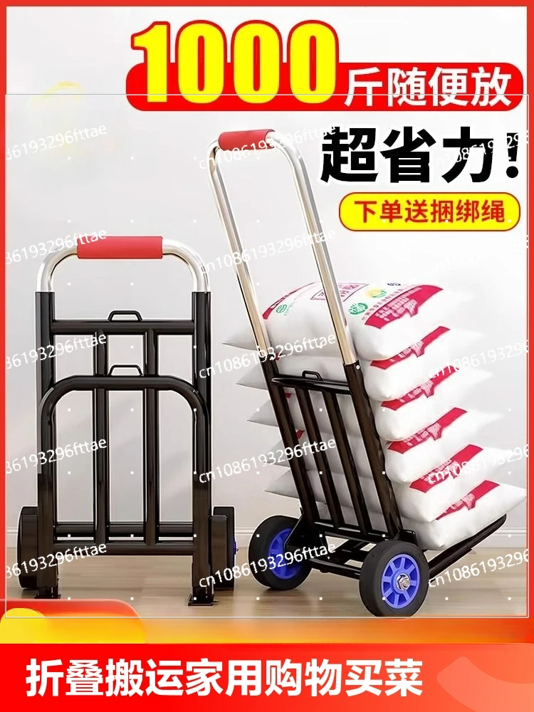 

Small Trolley Folding Family Trailer Shopping Trolley Shopping Stall Trolley Portable Luggage Truck Stairs