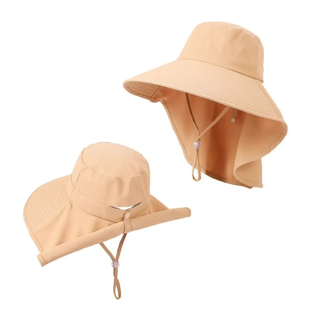 UV Anti Outdoor Fisherman Hat 2024 Wide Brim Shawl Neck Protection Sunscreen Ponytail Cap Fashion Sun Visors Women Summer Hat