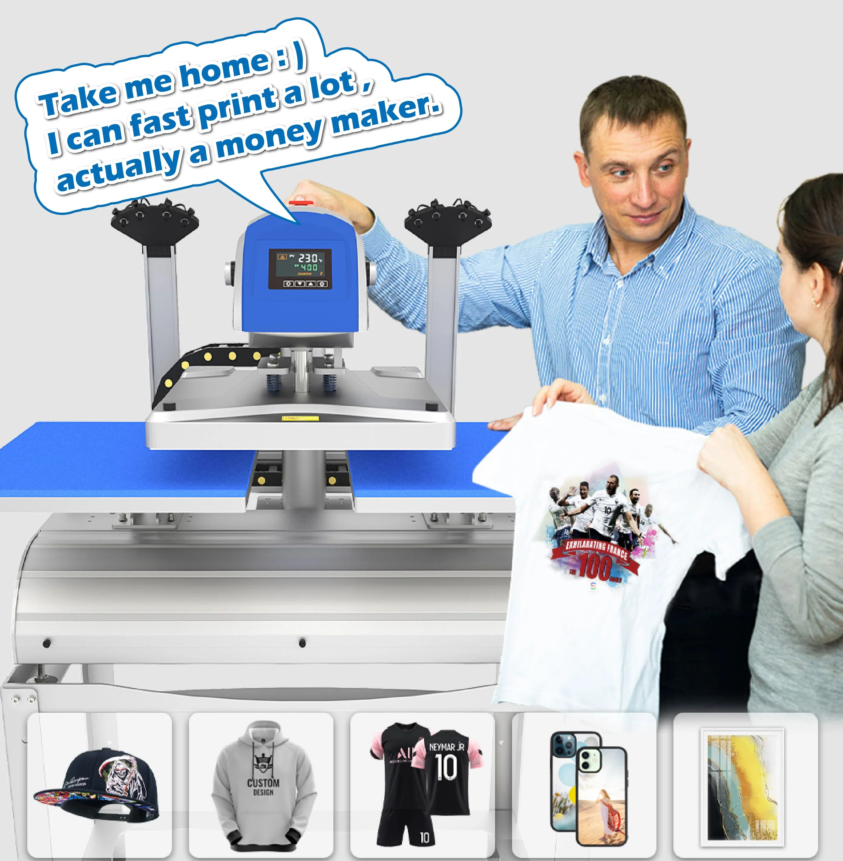 40x50cm Big Size Sublimation Heat Press Large Format Heat Transfer Machine