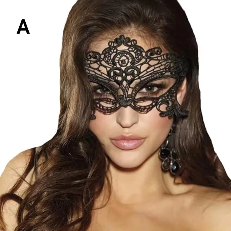 New Women Hollow Lace Face Mask Masquerade Sexy Cosplay Prom Party Props Costume Mask Nightclub Halloween Black Eye Mask