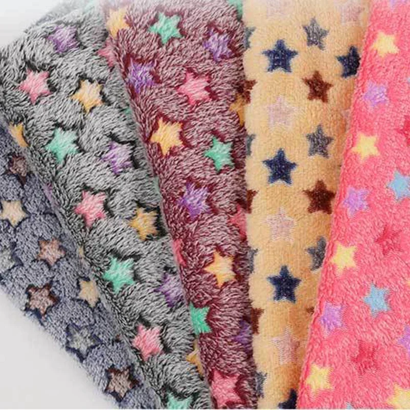 

1M/2M/3M/5M Sided Coral Fleece Flannel Jacquard Offset Printing Colorful Star Home Shoe Material Pillow DIY Plush Handmade