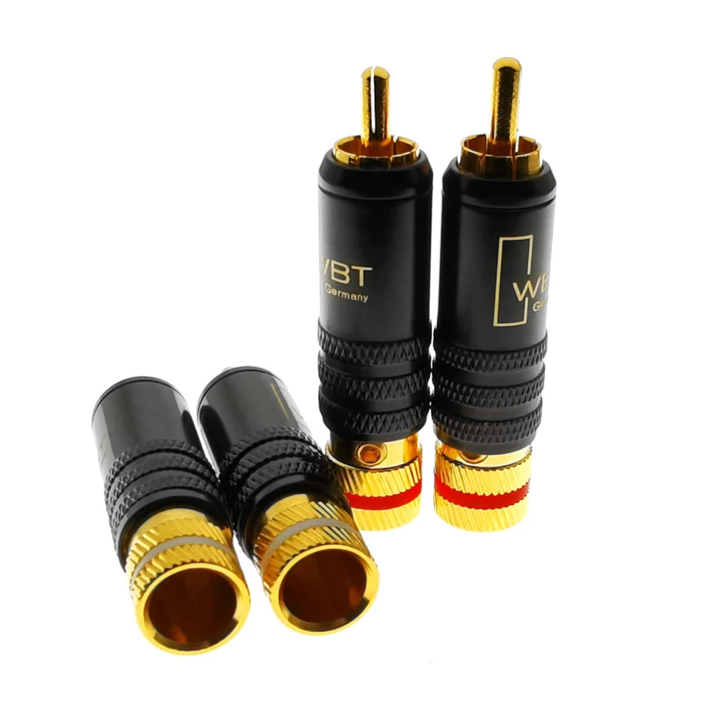 【اشتريها الآن!】2X WBT-0144 مطلية بالذهب لقابس RCA لموصل قابس الصوت والفيديو من النوع AV #4
