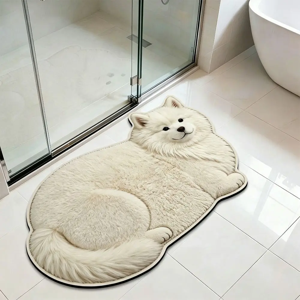 Super Absorbent Simulation Cat Floor Mat Wear Resistant Design Foldable Washable Washable Bedroom Carpet Anti Slip Entrance Rug