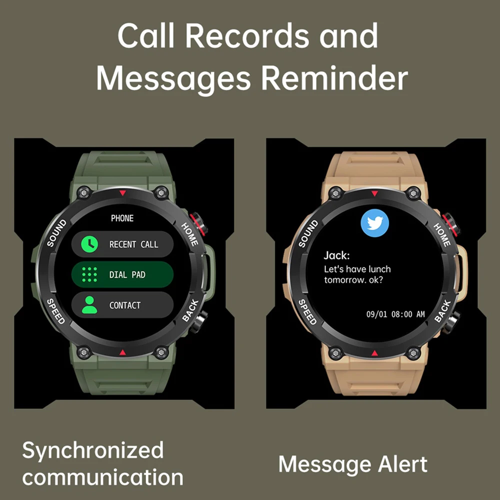 Smart Watches Men Sports 400mAH Sleep Heart Rate Monitor Clock Waterproof Blue Tooth Call Smartwatch Women Music Voice Assistant