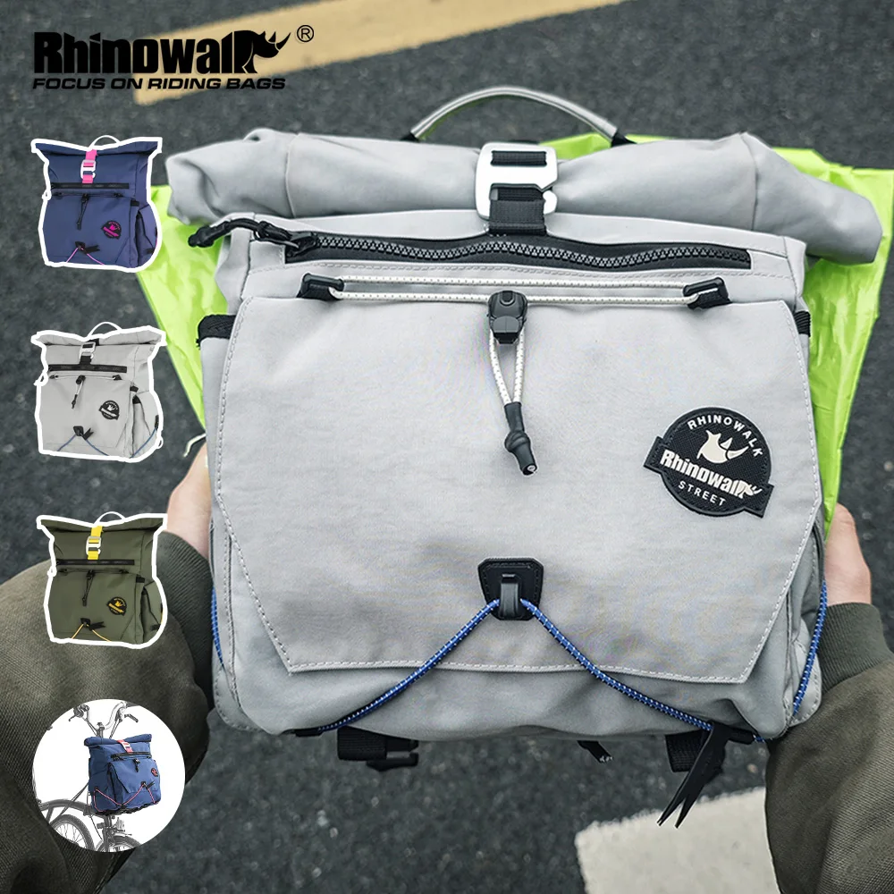 

Rhinowalk Folding Bike Handlebar Bag Quick-Release WaterProof Travel Storage Backpack For Brompton