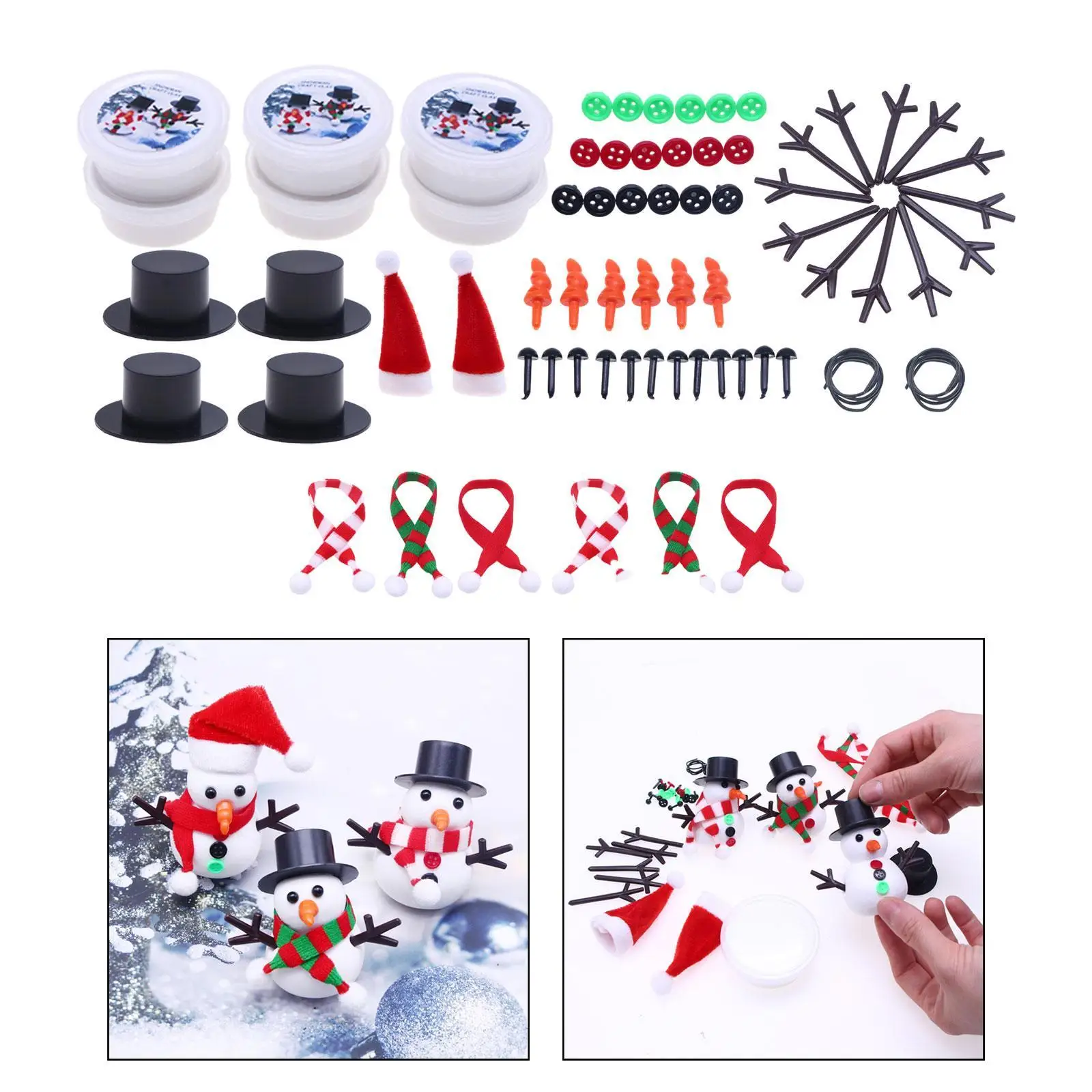 Snowman Crafts for Kids Build a Snowman Set Decorative Model DIY Snowman Miniature Snowman Making for Holiday Favor Supplies view 5