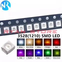 100 pz 3528 1210 Diodo SMD LED Diodo Kit verde rosso bianco caldo blu ghiaccio giallo rosa viola-UV arancione RGB