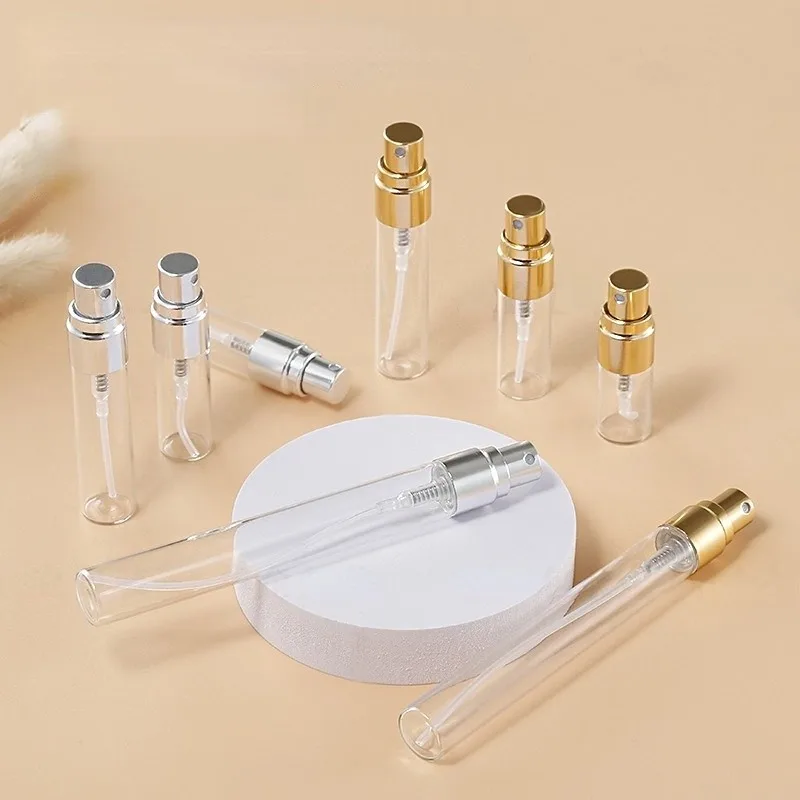 2ml 3ml 5ml 10ml Clear Portable Mini Perfume Refill Glass Atomizing Bottle Spray Empty Cosmetics Bottle Sample Test Tube Vials