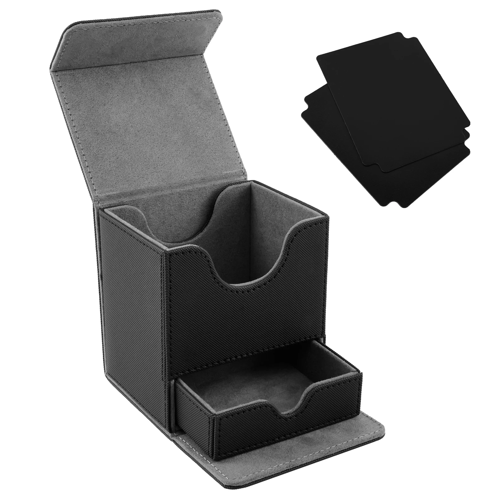 mtg card holder box Cholemy Trading Storage Card Organizer 15000+ with 70 Cardboard Storage Divider, Label Sticker for Collection Compatible with Tcg, Sport Cards(4 Row, 4 in A Row,Black) : Toys & Games sleeved in Dragon Shields will be fits MTG Card Storage Bin XL