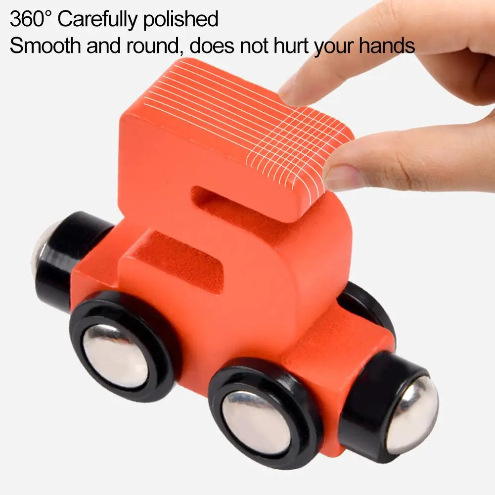 NEW Number Digital Magnetic Wooden Train Toys Colorful Building Blocks Educational Hand-eye Coordination Magnetic Digital Train