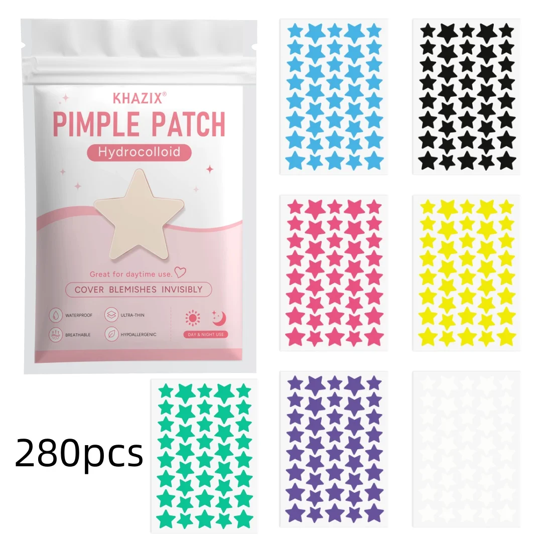 Star-shaped acne patches in various sizes, gentle and non-irritating, effectively conceal pores—perfect as a gift, 280/40 pcs