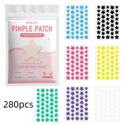 Star-shaped acne patches in various sizes, gentle and non-irritating, effectively conceal pores—perfect as a gift, 280/40 pcs