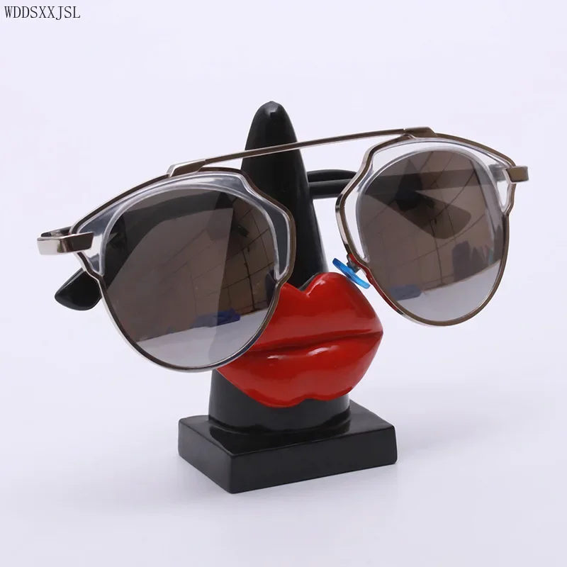 

Resin ornaments creative lips glasses holder resin crafts home decor desktop glasses holder shop glasses display stand