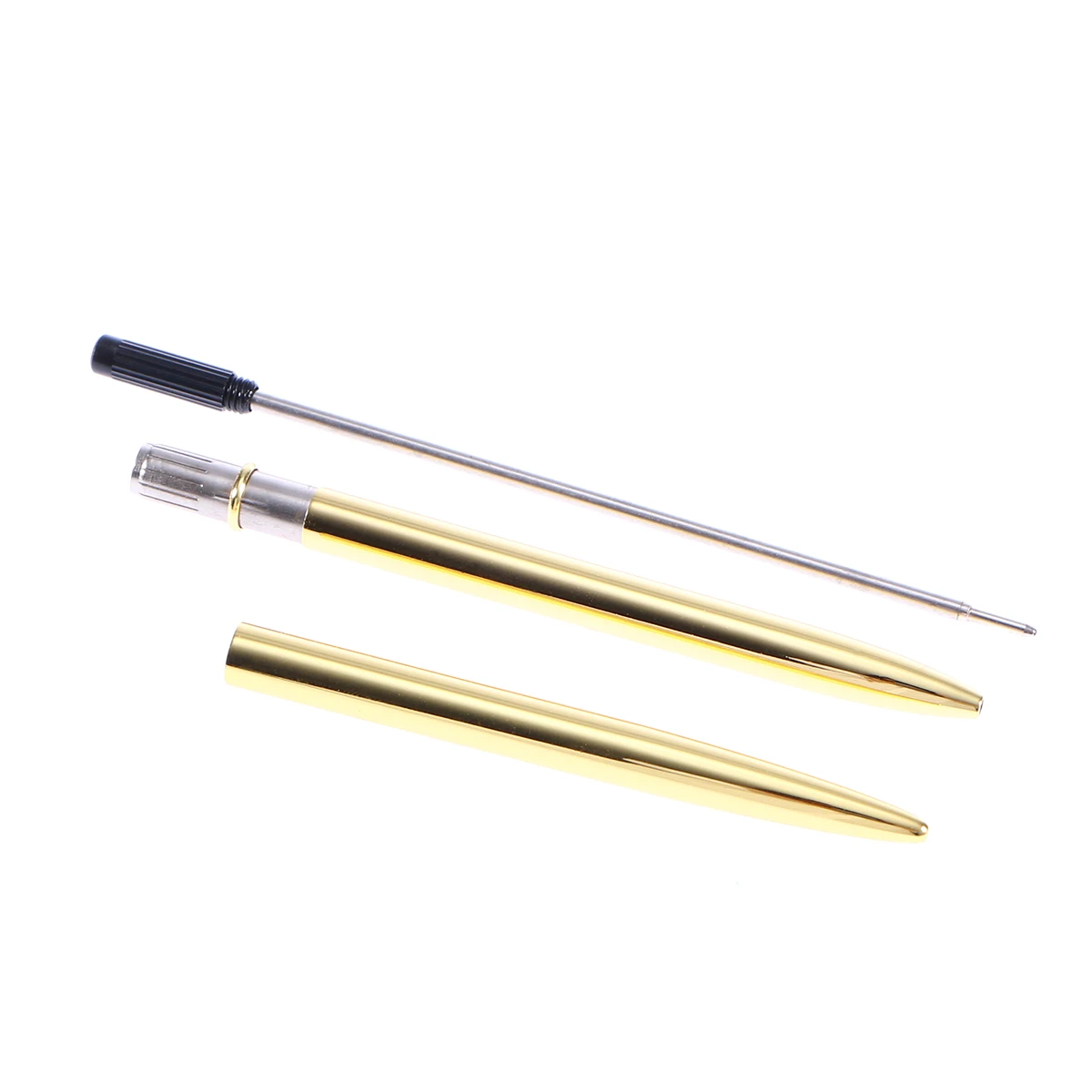 

6PCS Dual Heads Rotation Metal Ballpoint Pen Lightweight Metal Black Ink Pen for School and Office Supplies (Gold)