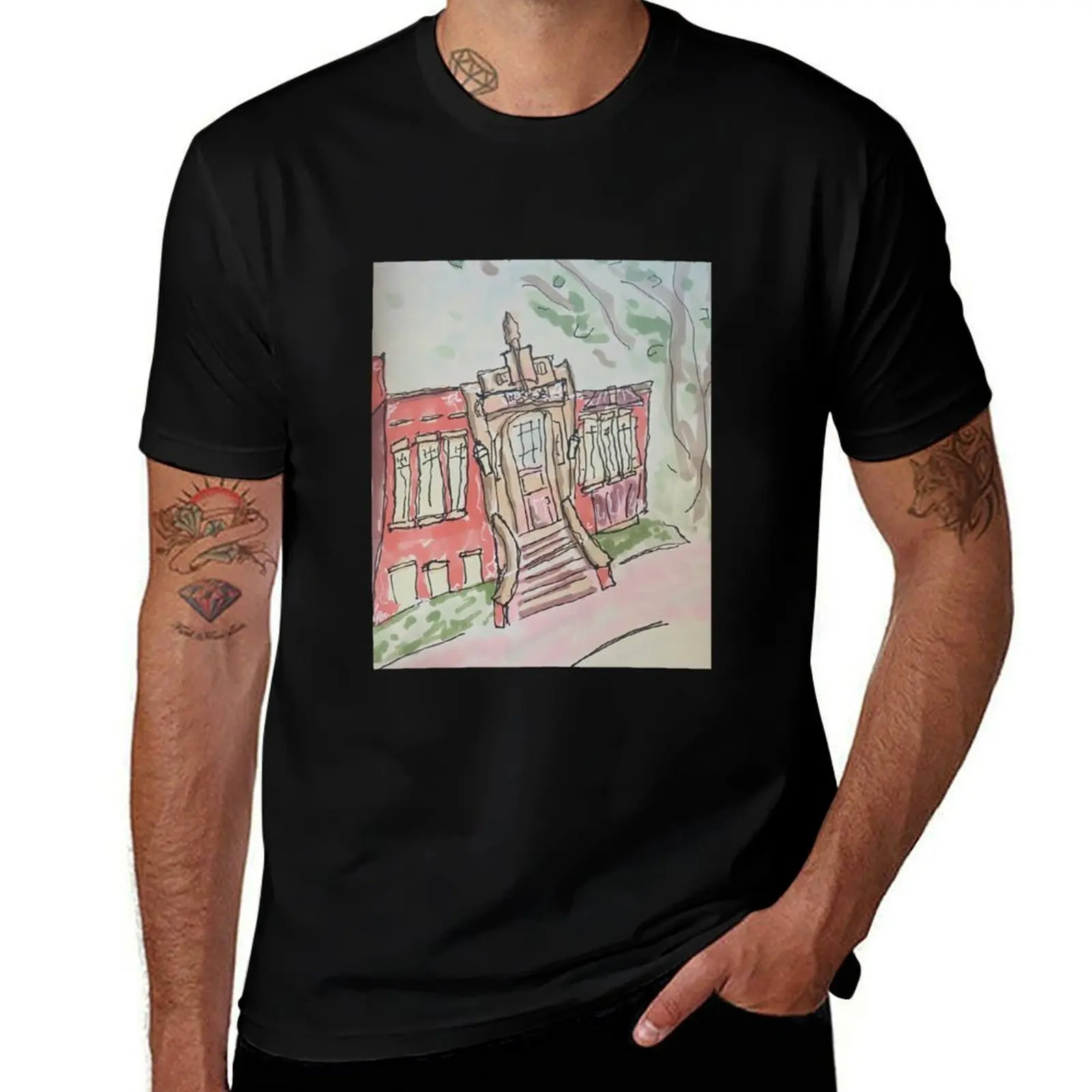 Hamline Midway Library T-Shirt Breathable Basic Cotton T-Shirt