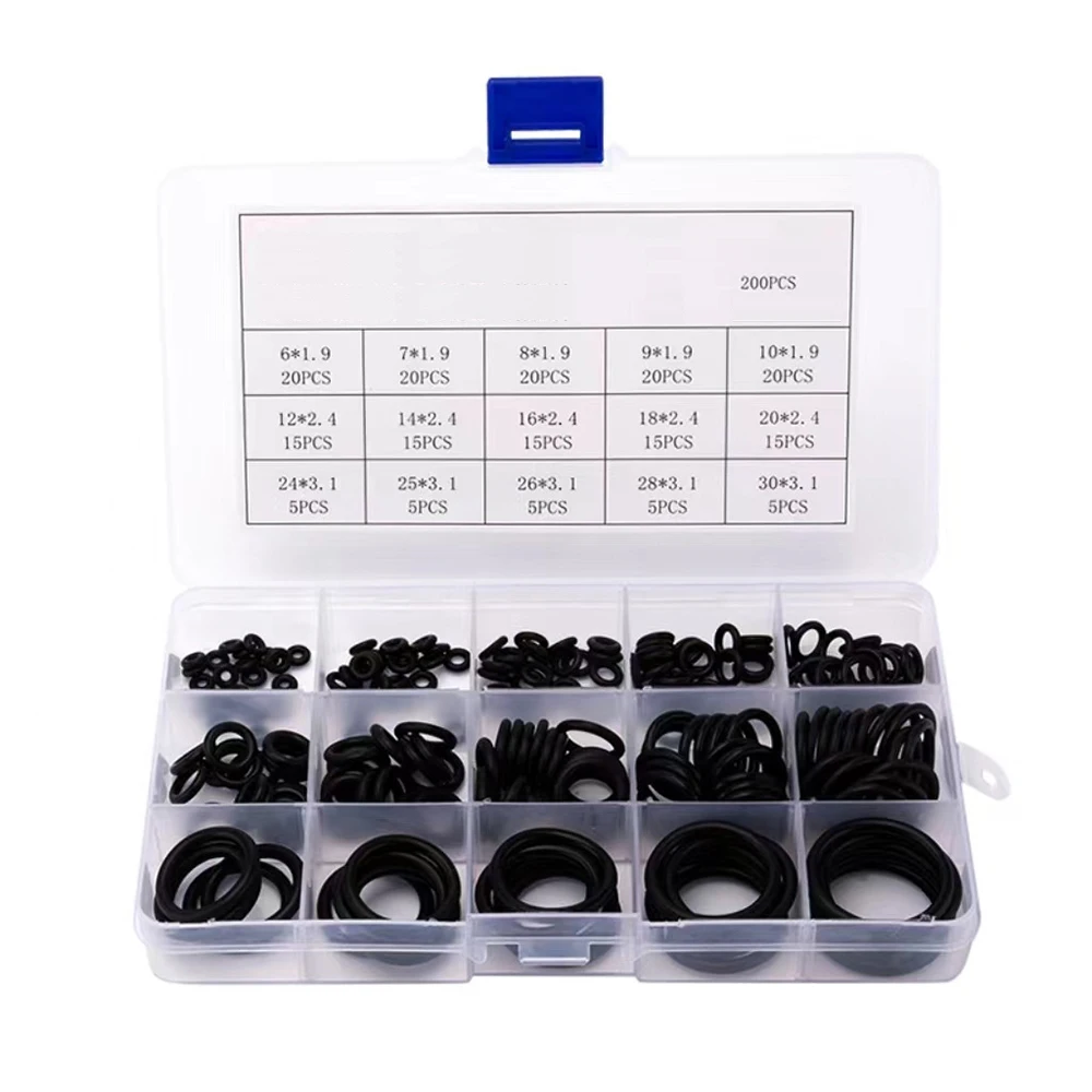 175~1200 Pcs Rubber O-ring Boxed For Faucet Hose Connector Seal Valve Water Proof Machine Oil Proof Washer Combo Set Accessories