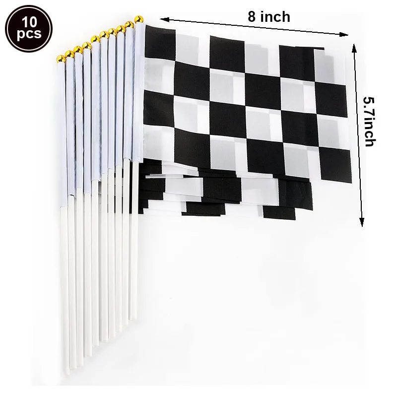 Racing Car Party Decor Racetrack Running Tablecloth Checkered Racing Pennant Banner Checked Race Flags  Checked Birthday Party