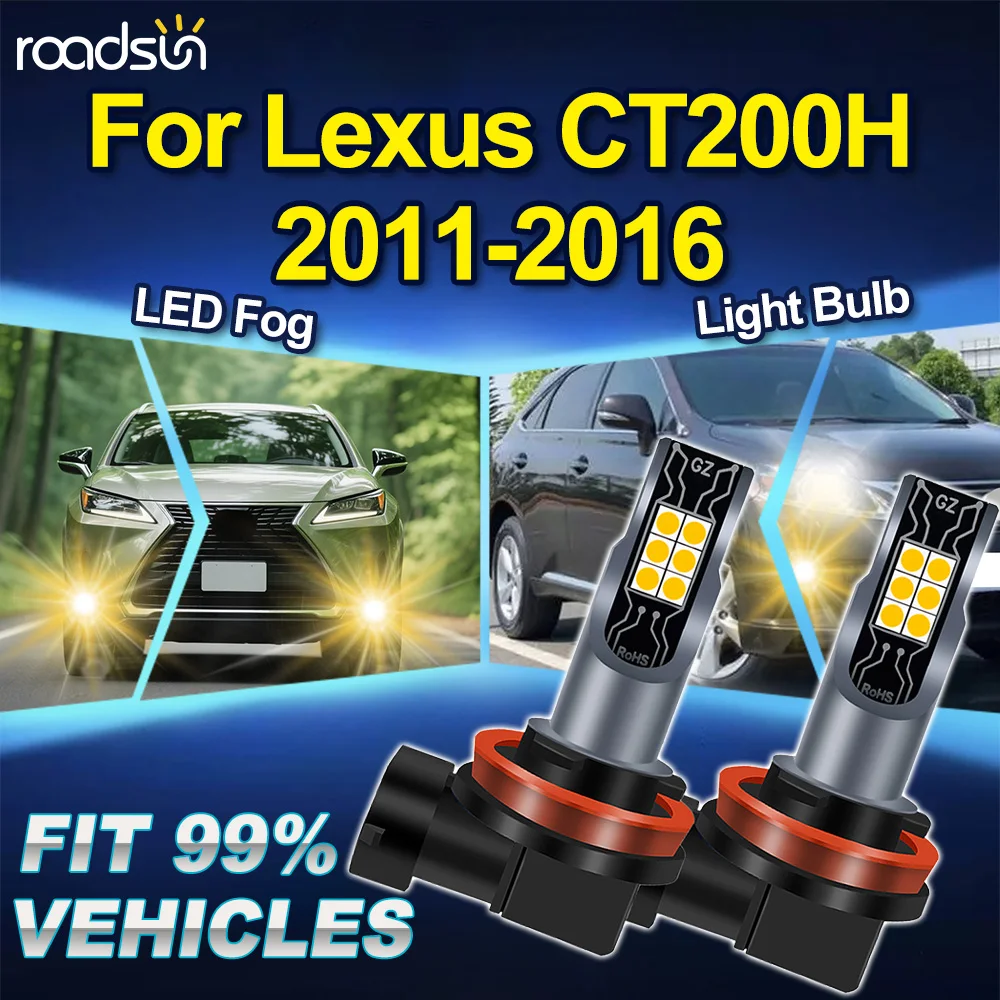 

Светодиодные противотуманные фары ROADSTUN H8 H9 H11 для Lexus CT200H 2011-2016, 2 шт., 3000K, Canbus, для модернизации автомобиля