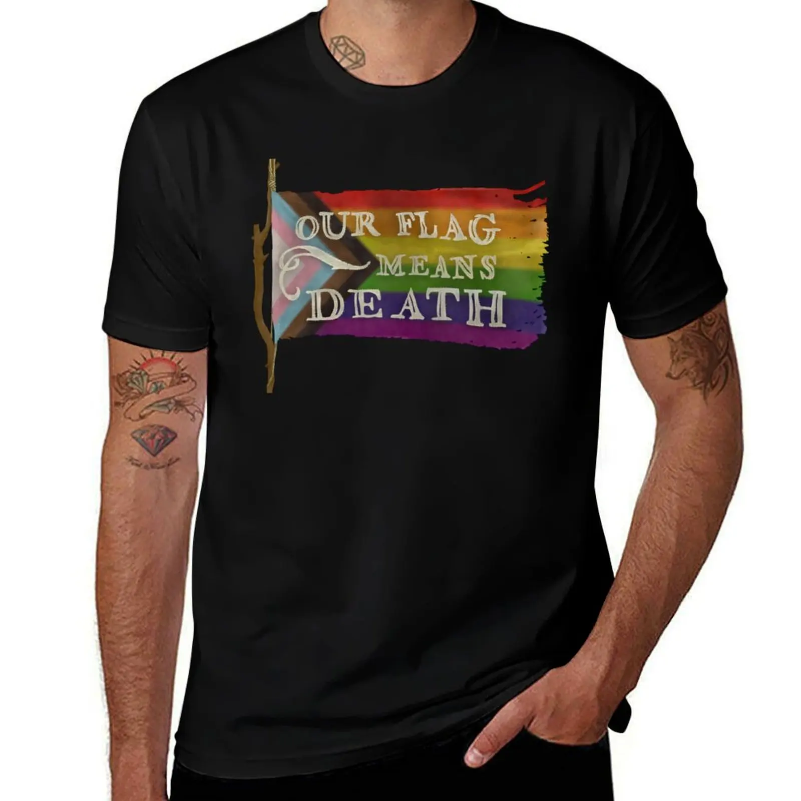 

OFMD Pride Flag - Progress Pride T-Shirt Quick Dry Light Sports T-Shirt