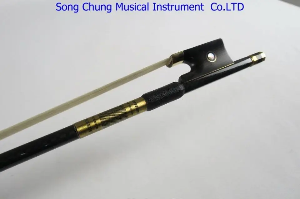 Strong plaid black Carbon fiber violin bow 4/4,good balance Titanium Mounted