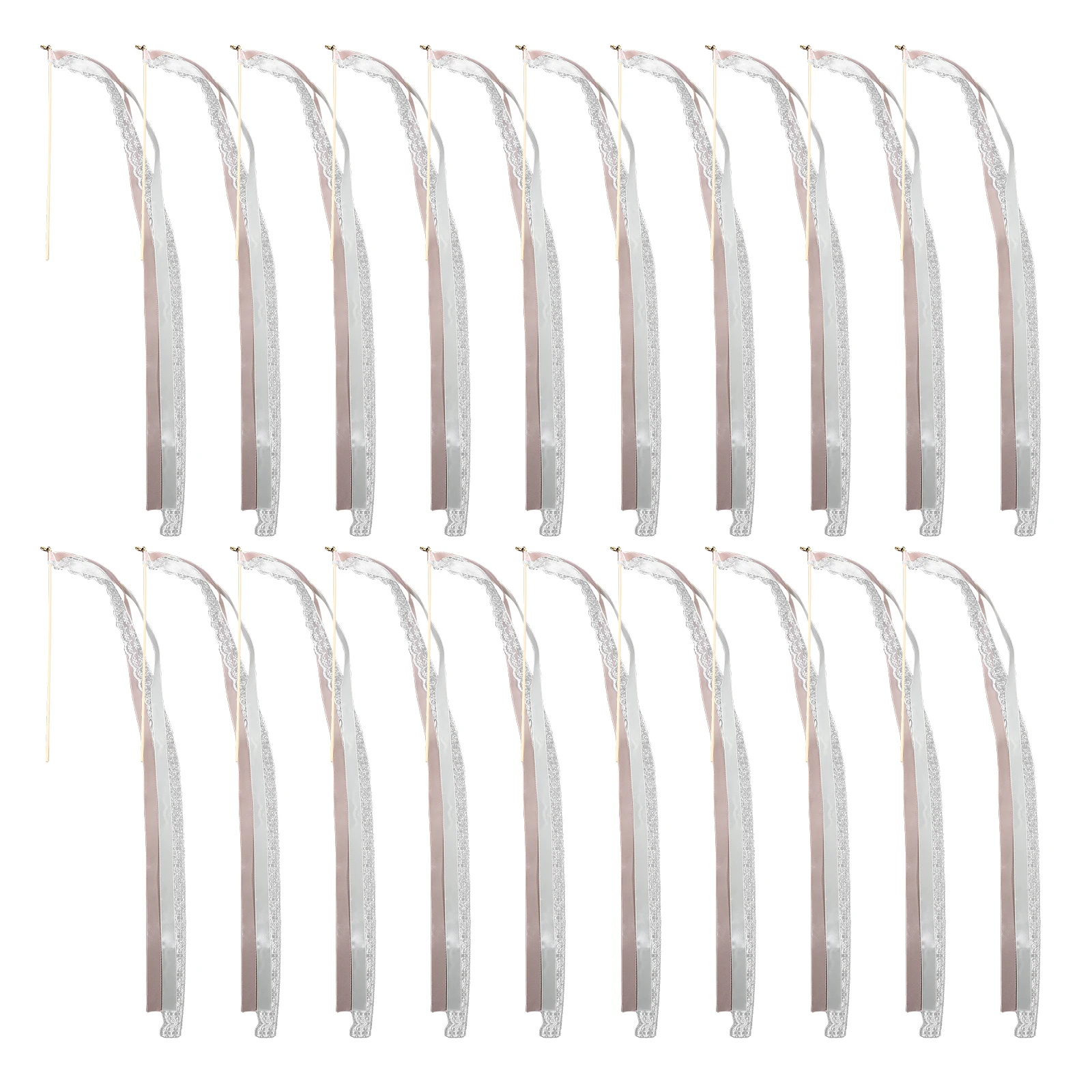 

20 Pcs Party Decorations Wedding Wands Ribbon Streamers Supplies Fairy Sticks with Bells Magician Latte Multi-season