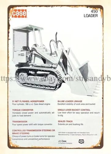 garage bars bedroom 1979 Case 450 Loader Tractor farm equipment metal tin sign