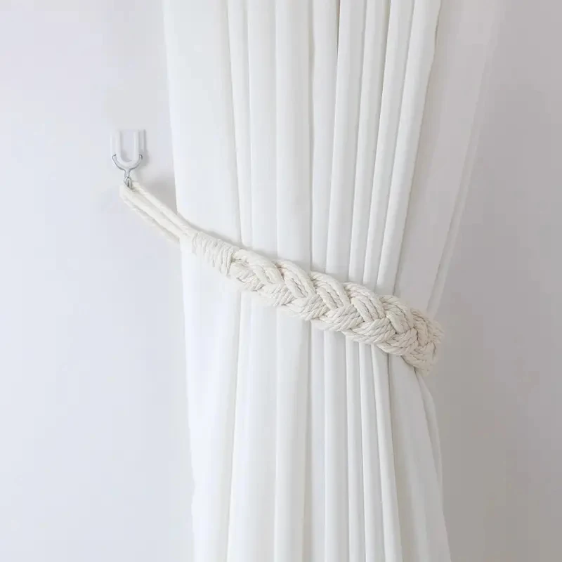 2pcs Minimalist Nordic-Style Cotton-Linen Curtain Tiebacks – Wholesale Curtain Organizing Straps, Ties, and Fastening Cords