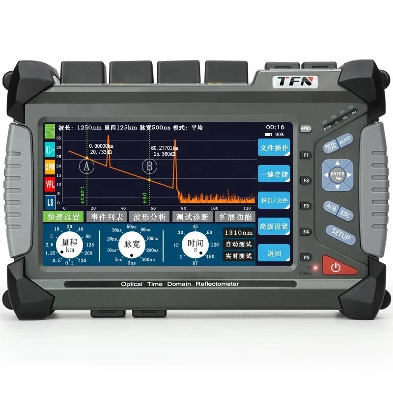 TFN F7-S3 SM 42/40dB 160KM OTDR لغة تخصيص مقياس انعكاس المجال الزمني البصري