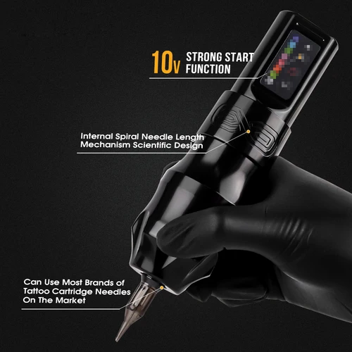 Imagen 2 del producto XNET EXO Kit de máquina de tatuaje inalámbrica con fuente de alimentación adicional de 2100 mAh 40 cartuchos de tatuaje mixtos para artistas de tatuajes