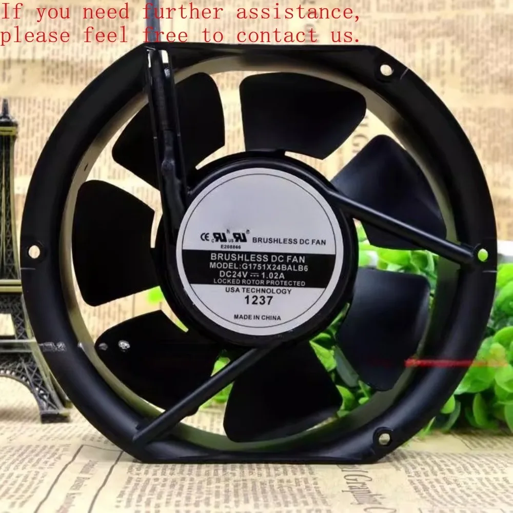 

For PELKO MOTORS G1751X24BALB6 24V 17250 24V 17CM Inverter Cooling Fan