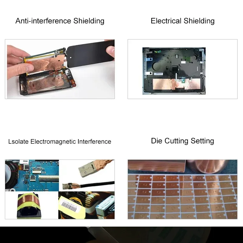 Single/Double Sided Copper Foil Conductive Tape  5-50mm Width | EMI Shielding Grounding for PCB/Electronics