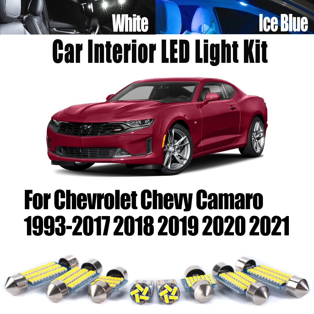Canbus LED Interior Map Dome Reading Light Bulbs Kit For Chevrolet Chevy Camaro 1993-2017 2018 2019 2020 2021 Car Accessories