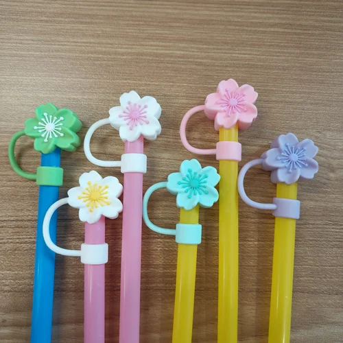 Tapa de cubierta de paja de flores, tapón de derrames, adornos de paja de silicona de 10mm para accesorios de taza Stanley, botella de agua, puntas de paja a prueba de polvo
