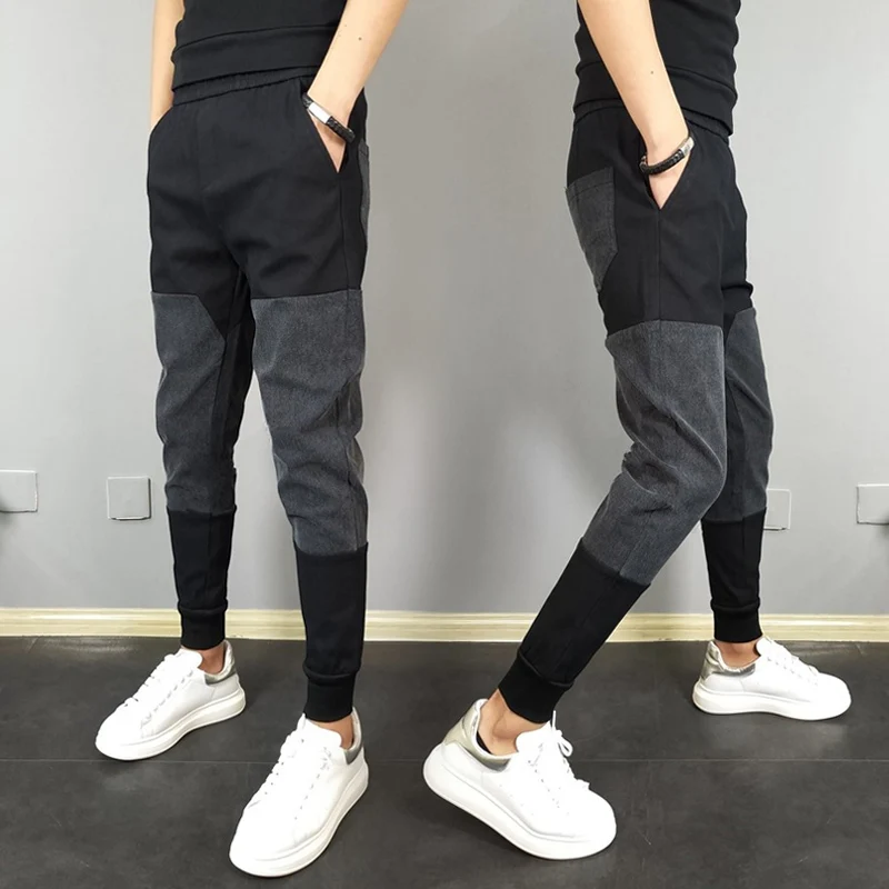 

Cool Haome Men's Fce Lined Casual Pants Spring Autumn Versatile Cuffed Trendy Youth Breathable Polyester Harlan Pants
