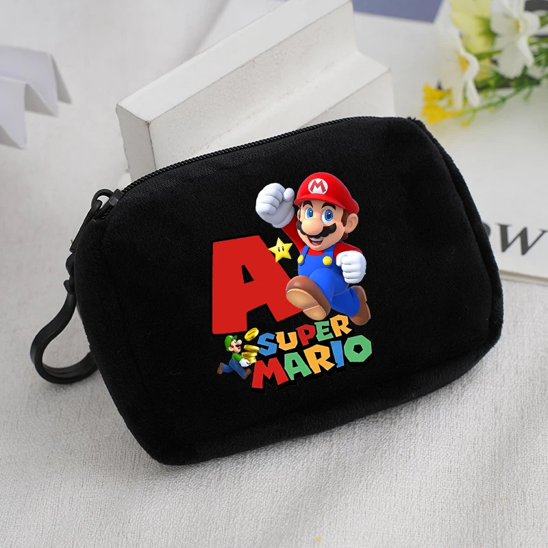 

Super Marios Bro Boy Girl Wallet Cartoon Coin Purse Anime A-Z Letter Key Earphones Storage Pouch Soft Cute Mini Zero Wallet Gift