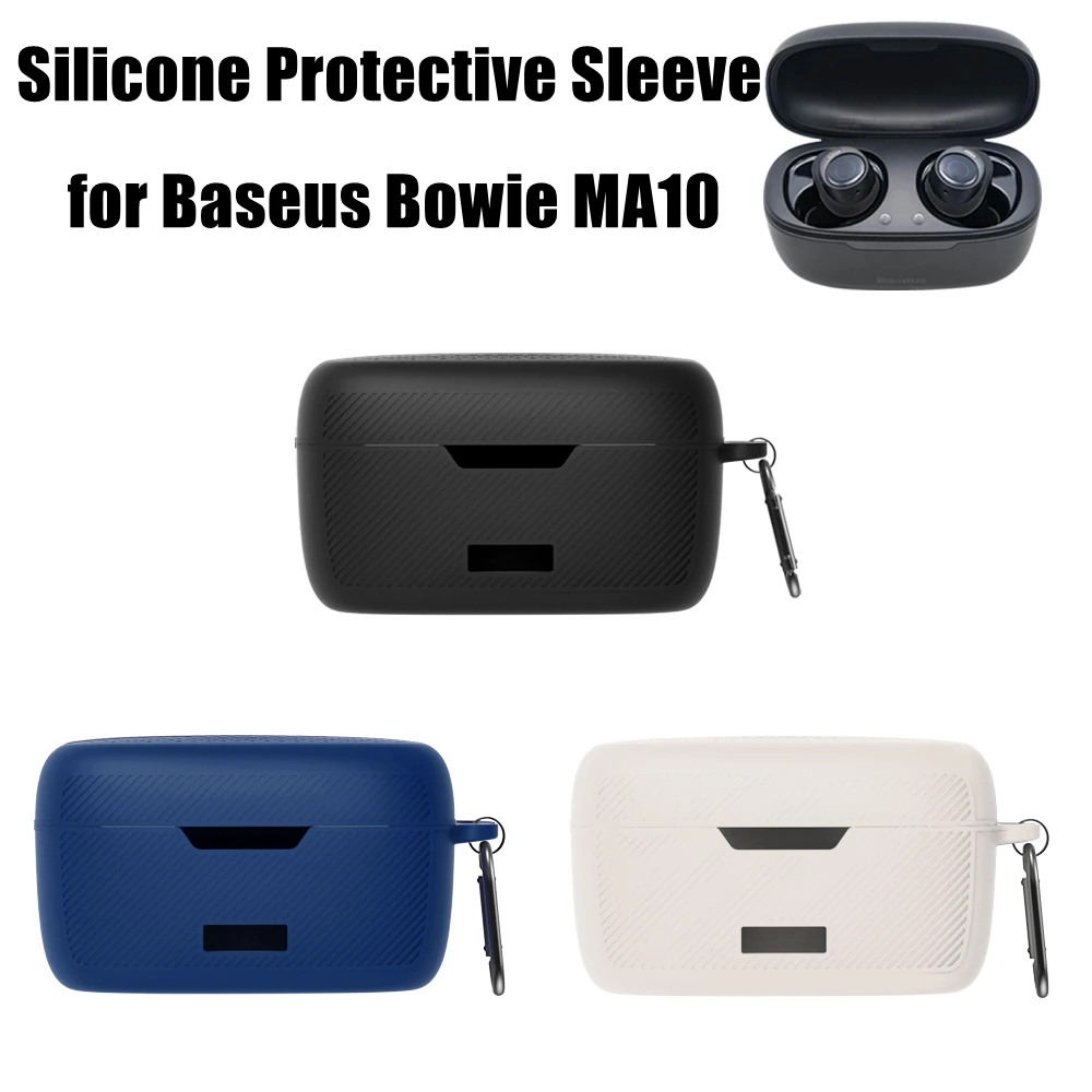 Silicone Earphone Case Dustproof with Buckle Earphone Storage Case Shockproof Storage Shell for Bowie MA10 Home/Travel