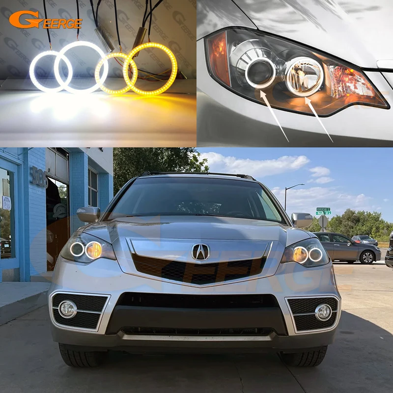 

For ACURA RDX 2007 2008 2009 2010 2011 2012 Ultra Bright Day Light Turn Signal SMD LED Angel Eyes Kit Halo Rings