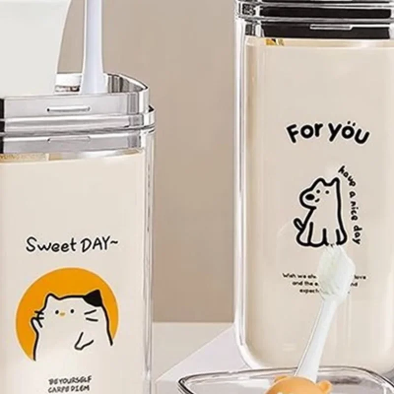 

Cartoon Cute Toothbrush Cup Three-in-one Travel Easy Portable Mouthwash Cup Home Camping Multifunctional Creative Wash Cup Set