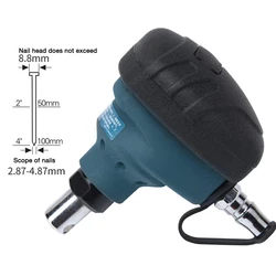 Pneumatic Hammer Mini Air Nailer 8.8MM*100MM Steel Nail Palm Hammer Pneumatic Nailing Machine Decoration Tools 5.5-7BAR