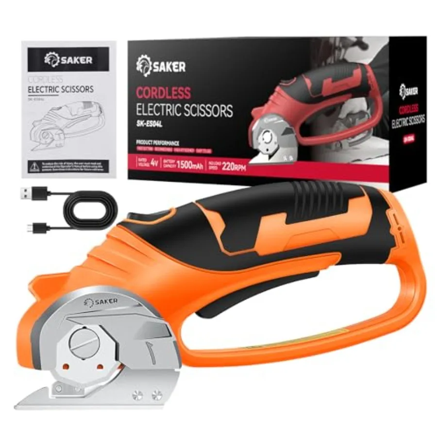 

Box Cutter Electric Cordless: Card board Cutter Scissors for Fabric Leather Paper Plastic - Cardboard Cutting Tool with 4V Rech