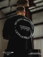 2025 new Chris with NO QUIT fitness short sleeve opaque heavy summer loose T-shirt cotton fashion brand off the shoulder