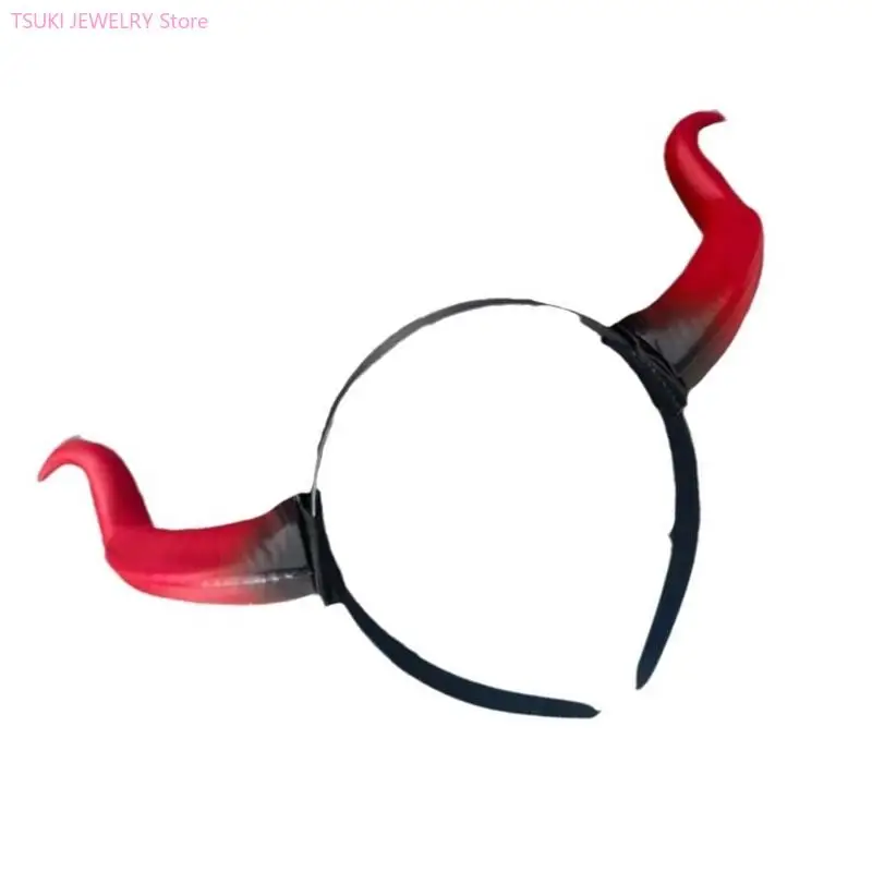 

62KE Children Animal Horns Hairband Headgear Halloween Party Costume Headbands Stage Shows Fan Convention Headwear