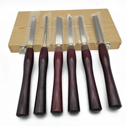 Set di strumenti per tornitura del legno HSS da 6 pezzi ciotola per sgrossatura del mandrino strumento per la separazione della sgorbia raschietto scalpello obliquo per tornio per la lavorazione del legno