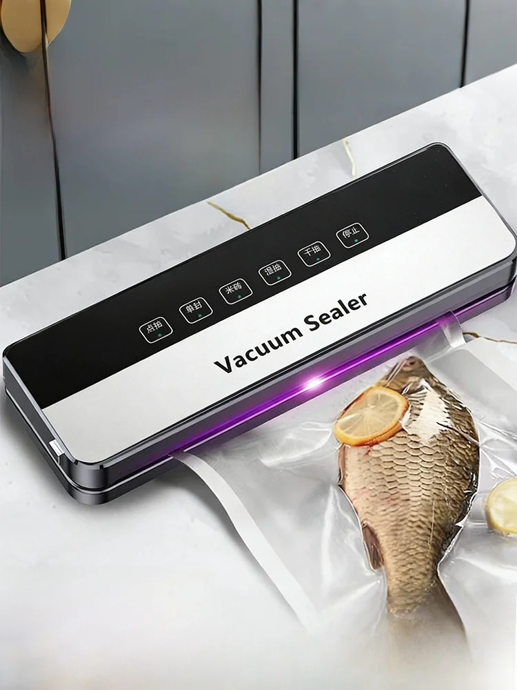 

Automatic Small Vacuum Sealer Machine Home Use Food Preservation Sealing Machine Dry And Wet Use Kitchen Cooking Tools