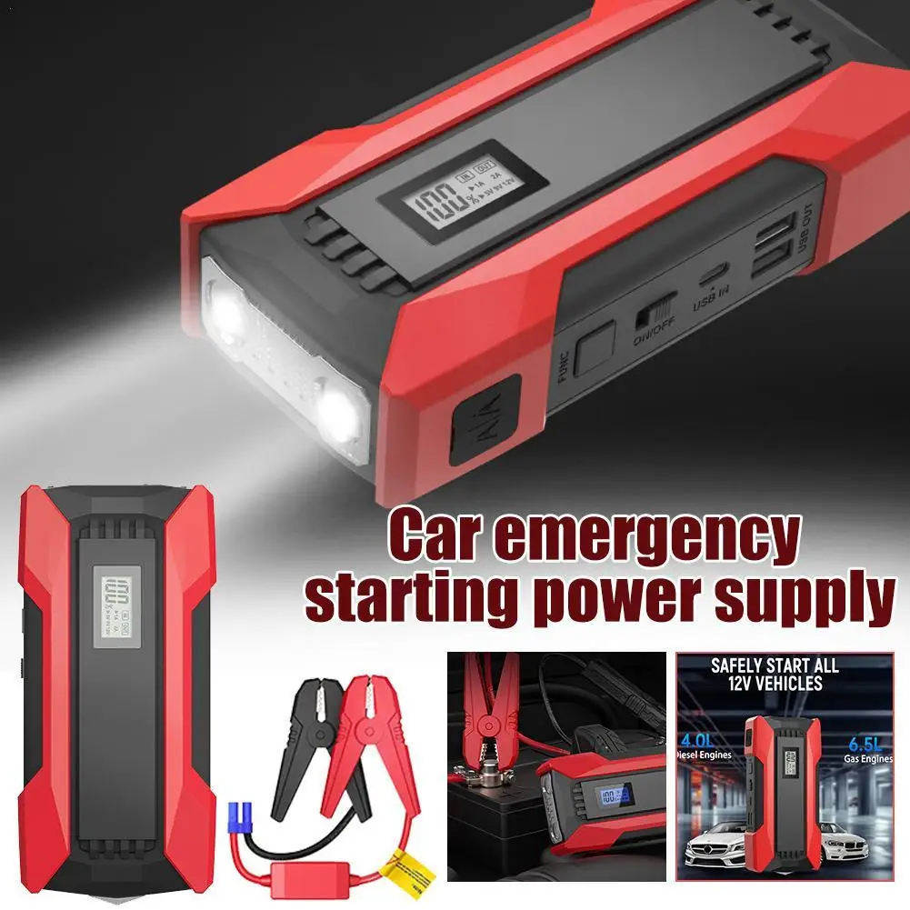 1500A/1200A Portable Car Jump Starter - 12V High-Capacity Power Bank with Emergency Booster for Petrol and Diesel Cars