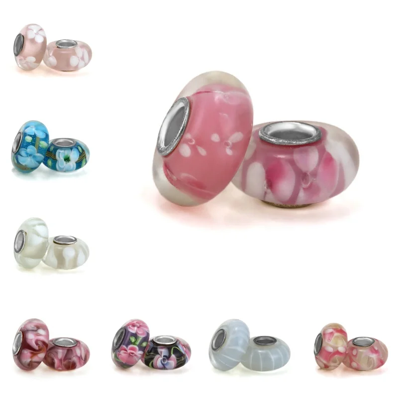 

Popular Creative Bead String Bracelet Accessories Large Hole Glass Beads For Pandora DIY Fine Jewelry April Fool's Day Gifts