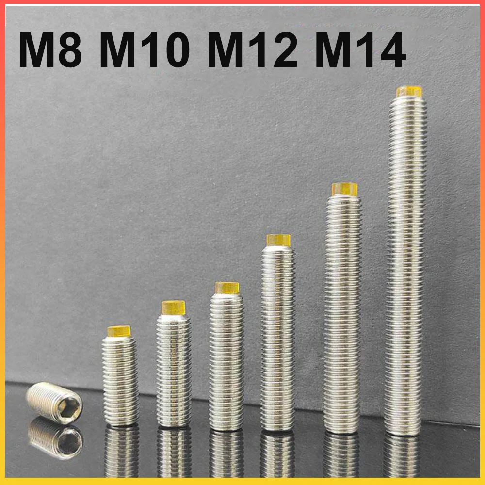 M8 M10 M12 M14 Hex Socket PU Urethane Tip Set Screw Buffer Stop Limit Grub Bolt Cylinder Anti-Collision Soft Top Screws