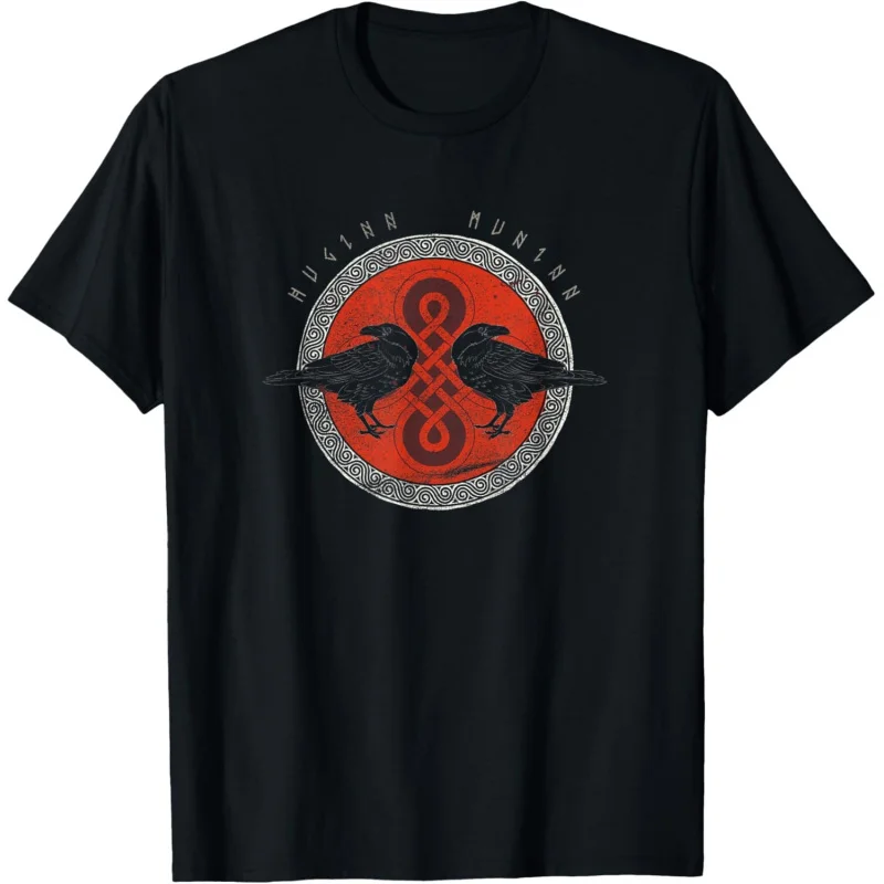 

Odin's Ravens Huginn & Muninn 0413 Nordic Gift T-Shirt Celtic Runes Norse Myths Valhalla Graphic clothes All size tops